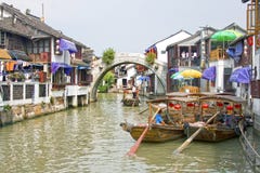 Zhujiajiao-Wasserstadt, China stockfoto Zhujiajiao-Wasserstadt, China stockfoto