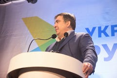 ZHYTOMYR, УКРАИНА - 28-ое февраля 2016: Mikheil Saakashvili на противокоррупционном форуме стоковая фотография rf ZHYTOMYR, УКРАИНА - 28-ое февраля 2016: Mikheil Saakashvili на противокоррупционном форуме стоковая фотография rf