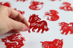 Zidiac cinese che papercutting, anno di cavallo Fotografia Stock Zidiac cinese che papercutting, anno di cavallo Fotografia Stock