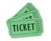 Zieleni kina lub raffle bilety rozprzestrzeniający wachlują kształt odizolowywającego na białym zbliżeniu obraz stock Zieleni kina lub raffle bilety rozprzestrzeniający wachlują kształt odizolowywającego na białym zbliżeniu obraz stock