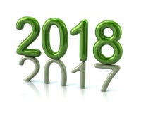 Zielenieje 2018 rok liczbę poprzedni rok liczby odciskanie na ilustracja wektor Zielenieje 2018 rok liczbę poprzedni rok liczby odciskanie na ilustracja wektor