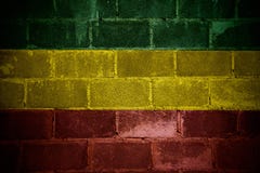 Zielona żółta czerwień Na ścianie z cegieł, reggae tło fotografia royalty free Zielona żółta czerwień Na ścianie z cegieł, reggae tło fotografia royalty free