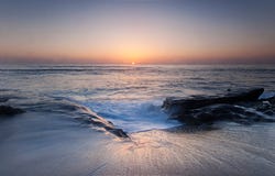 Zmierzch przy losu angeles Jolla zatoczką San Diego w lata popołudniu zdjęcia stock Zmierzch przy losu angeles Jolla zatoczką San Diego w lata popołudniu zdjęcia stock