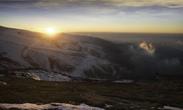 Zmierzch w śniegu - Atardecer en los angeles nieve obraz stock Zmierzch w śniegu - Atardecer en los angeles nieve obraz stock
