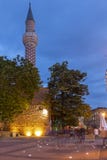 Zmierzchu widok Dzhumaya meczet w mieście Plovdiv, Bułgaria obraz stock Zmierzchu widok Dzhumaya meczet w mieście Plovdiv, Bułgaria obraz stock