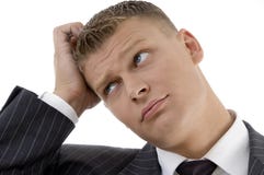zmieszany biznesmena portret zdjęcia stock zmieszany biznesmena portret zdjęcia stock