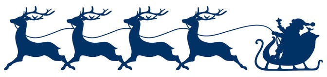 Zmrok błękitny Bożenarodzeniowy sanie Santa I Cztery Działającego renifera - ilustracja wektor Zmrok błękitny Bożenarodzeniowy sanie Santa I Cztery Działającego renifera - ilustracja wektor