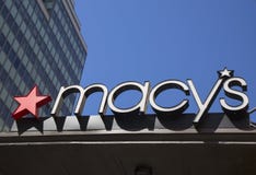 Znak przy Macy zwiastuna kwadratem na Broadway w Manhattan zdjęcie stock Znak przy Macy zwiastuna kwadratem na Broadway w Manhattan zdjęcie stock