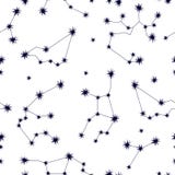 Zodiac sky. Abstract seamless vector pattern with constellations. stock illustration Zodiac sky. Abstract seamless vector pattern with constellations. stock illustration