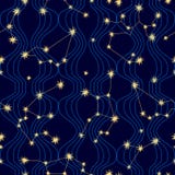 Zodiac sky. Abstract seamless vector pattern with constellations. stock illustration Zodiac sky. Abstract seamless vector pattern with constellations. stock illustration