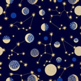 Zodiac sky. Abstract seamless vector pattern with constellations. royalty free illustration Zodiac sky. Abstract seamless vector pattern with constellations. royalty free illustration