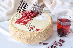 Zoete cake voor prettige ochtend Stock Fotografie Zoete cake voor prettige ochtend Stock Fotografie