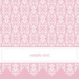 Zoete, elegante roze kantkaart of uitnodiging vector illustratie Zoete, elegante roze kantkaart of uitnodiging vector illustratie