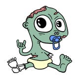 Cartoon zombie baby stock vector. Illustration of standing - 33625374
