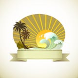 Zon, de Vakantie van het Zand op een Tropische Islan vector illustratie Zon, de Vakantie van het Zand op een Tropische Islan vector illustratie