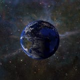 Zonnestelselaarde bij nevel 3d teruggeven het als achtergrond Elementen van dit die beeld door NASA wordt geleverd royalty-vrije illustratie Zonnestelselaarde bij nevel 3d teruggeven het als achtergrond Elementen van dit die beeld door NASA wordt geleverd royalty-vrije illustratie