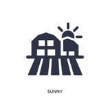 zonnig pictogram op witte achtergrond Eenvoudige elementenillustratie van de landbouwconcept vector illustratie zonnig pictogram op witte achtergrond Eenvoudige elementenillustratie van de landbouwconcept vector illustratie