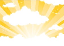 Zonnige hemel met wolken stock illustratie Zonnige hemel met wolken stock illustratie