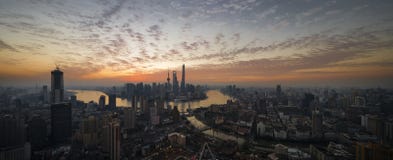 Zonsopgang in Shanghai Zonsopgang in Shanghai