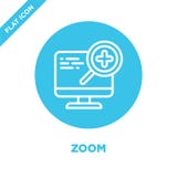 zoom icon vector from accessibility collection. Thin line zoom outline icon vector illustration. Linear symbol for use on web and royalty free illustration zoom icon vector from accessibility collection. Thin line zoom outline icon vector illustration. Linear symbol for use on web and royalty free illustration