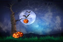 Zucche di Halloween su legno illustrazione di stock Zucche di Halloween su legno illustrazione di stock