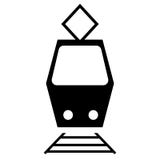 Zugikonen-Vektorillustration Tramikonenvektor stock abbildung Zugikonen-Vektorillustration Tramikonenvektor stock abbildung