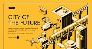 Zukünftige Transporttechnologievektor-Netzfahne stock abbildung Zukünftige Transporttechnologievektor-Netzfahne stock abbildung