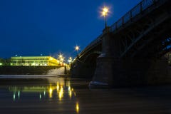 Zverynas Bridge And Lithuanian Parliament Royalty Free Stock Images Zverynas Bridge And Lithuanian Parliament Royalty Free Stock Images