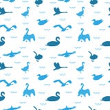 Zwaan en Gans Naadloze het Herhalen Patroonillustratie Als achtergrond stock illustratie Zwaan en Gans Naadloze het Herhalen Patroonillustratie Als achtergrond stock illustratie