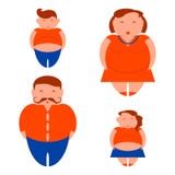 Zwaarlijvigheidskarakters voor infographic malplaatje stock illustratie Zwaarlijvigheidskarakters voor infographic malplaatje stock illustratie