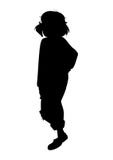 Zwart manier vectorsilhouet van mooi modieus meisje met kort die haar op witte achtergrond wordt geïsoleerd stock illustratie Zwart manier vectorsilhouet van mooi modieus meisje met kort die haar op witte achtergrond wordt geïsoleerd stock illustratie