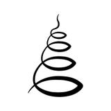 Zwart vlak vector geïsoleerd Kerstboompictogram; hand getrokken spira royalty-vrije illustratie Zwart vlak vector geïsoleerd Kerstboompictogram; hand getrokken spira royalty-vrije illustratie