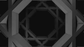 Zwart-wit animatie van grijze bewegende vierkanten met binnen zeshoeken, naadloze lijn animatie Het geometrische cijfers bewegen stock illustratie Zwart-wit animatie van grijze bewegende vierkanten met binnen zeshoeken, naadloze lijn animatie Het geometrische cijfers bewegen stock illustratie
