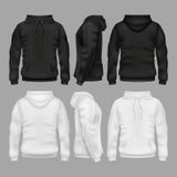 Zwart-witte lege sweatshirt hoodie vectormalplaatjes vector illustratie Zwart-witte lege sweatshirt hoodie vectormalplaatjes vector illustratie