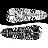 Zwart-witte veren stock illustratie Zwart-witte veren stock illustratie