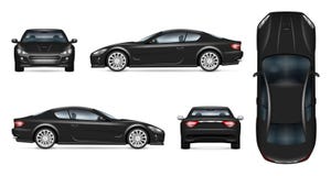 Zwarte sportwagen realistische vectorillustratie royalty-vrije illustratie Zwarte sportwagen realistische vectorillustratie royalty-vrije illustratie