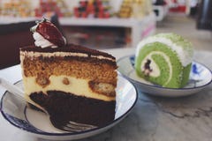 Zwei Kuchen nah herauf Fotografie lizenzfreie stockfotos Zwei Kuchen nah herauf Fotografie lizenzfreie stockfotos