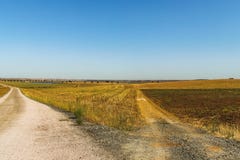 Zwei Straßen in der Landschaft lizenzfreie stockfotos Zwei Straßen in der Landschaft lizenzfreie stockfotos
