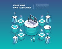 Zwiększający rzeczywistości pojęcie isometric ilustracja wektor Zwiększający rzeczywistości pojęcie isometric ilustracja wektor