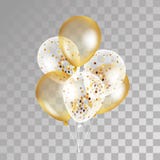 Złociści przejrzyści balony na tle ilustracji Złociści przejrzyści balony na tle ilustracji