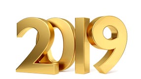 2019 złotych śmiałych listów 3d-illustration Ilustracji 2019 złotych śmiałych listów 3d-illustration Ilustracji