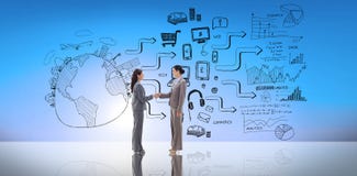 Złożony wizerunek bizneswomany trząść ręki Obrazy Stock Złożony wizerunek bizneswomany trząść ręki Obrazy Stock