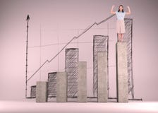 Złożony wizerunek zwycięski elegancki bizneswomanu pozować Zdjęcia Stock Złożony wizerunek zwycięski elegancki bizneswomanu pozować Zdjęcia Stock
