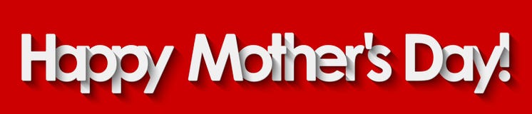¡El día de madre feliz! Letras blancas aisladas en fondo rojo ilustración del vector ¡El día de madre feliz! Letras blancas aisladas en fondo rojo ilustración del vector