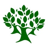 Árbol de la naturaleza de la familia del color verde, símbolo del equipo ilustración del vector Árbol de la naturaleza de la familia del color verde, símbolo del equipo ilustración del vector