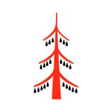 Árboles de hadas fantásticos rojos y negros Pinturas septentrionales nacionales Artesanías populares enchanting ilustración del vector Árboles de hadas fantásticos rojos y negros Pinturas septentrionales nacionales Artesanías populares enchanting ilustración del vector