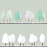 Árboles del invierno de la historieta stock de ilustración Árboles del invierno de la historieta stock de ilustración