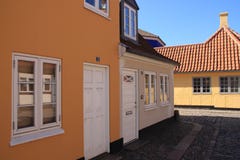 Área residencial en la ciudad Odense en Dinamarca foto de archivo Área residencial en la ciudad Odense en Dinamarca foto de archivo