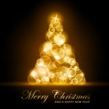 Árvore de Natal de incandescência dourada ilustração stock Árvore de Natal de incandescência dourada ilustração stock