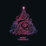 Árvore de Natal tirada mão do vetor ilustração royalty free Árvore de Natal tirada mão do vetor ilustração royalty free